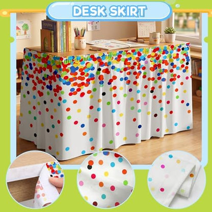 Teacher Desk Skirt for Classroom Ruffle Table Skirt Back to School