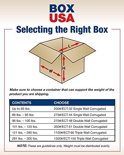 BOX USA 8x8x14 Tall Corrugated Boxes, Tall, 8L x 8W x 14H, Pack of 25 | Shipping, Packaging, Moving, Storage Box for Home or Business, Strong Wholesale Bulk Boxes