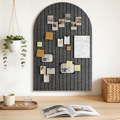 JBER Arched Cork Board Alternative 36" x 24", 6 Pack, Dark Gray