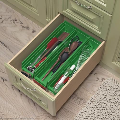 Akro-Mils 30128 Heavy Duty Plastic Shelf Bins, 18"x 4"x 4", Green, 12-Pack