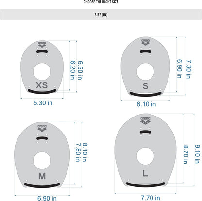 arena Unisex Elite Hand Paddle 2 for Lap Swimming and Technique Training, Swim Equipment for Men and Women, 4 Sizes