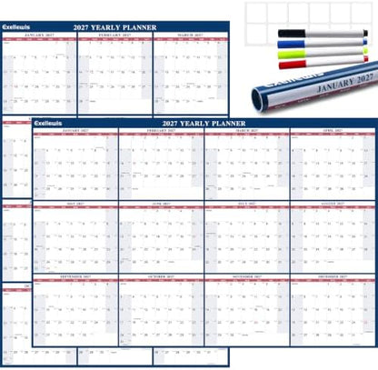2027 Wall Calendar 32" x 48" Wet & Dry Erase 12 Months Calendar for Wall