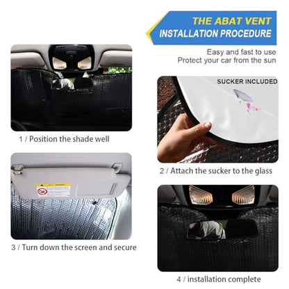 Windshield Sun Shade Gorilla Monkey Front Window Block UV Shades Visor Reflective Retractable for Car SUV Trucks - color: F024