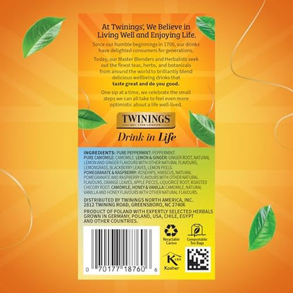 Twinings Herbal Tea Variety Pack, Assorted Tea Bags, 20 CT Box (1 Pack)