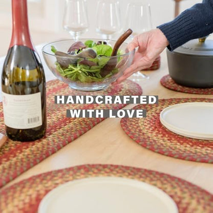 Homespice Cider Barn Braided Trivets for Rustic Decor, Round 8" Set of 6