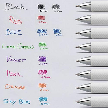 Pentel EnerGel Pearl Retractable Liquid Gel Pen, (0.7mm) Metal Tip, Medium Line, Sky Blue Accent, Sky Blue Ink, 12 pack (BL77PW-S)