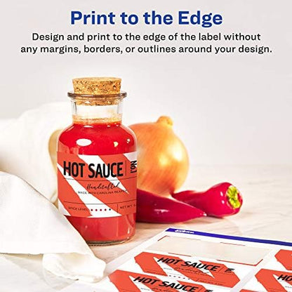 Avery Printable Durable White Rectangle Labels, Sure Feed Technology, 1.5" x 3.75", Print-to-the-Edge, Waterproof Labels, Laser & Pigment-Based Inkjet Compatible, 1000 Total