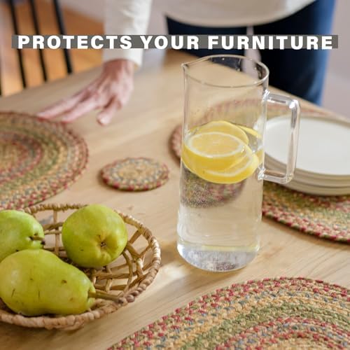 Homespice Azalea Jute Braided Placemats, Rect 13x19 Set of 4