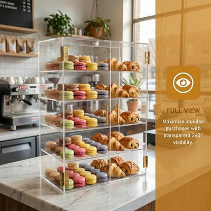 5 Tiers Countertop Bakery Display Case