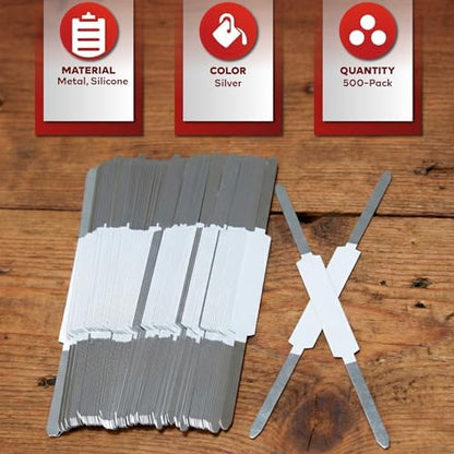 XFasten Self Adhesive Fasteners 2 Inch Capacity 500-Pack Archival-Grade Two Prong Paper Fasteners 2 Inch for Metal File Fastening, Folders, Medical Reports, Thick Paper Stacks, and Folder Accessories