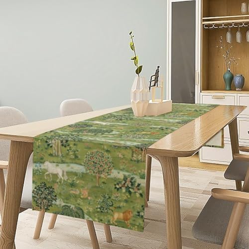 William Morris Floral Table Runner, Vintage Flowers Blue Botanical Printed Table Runner for Home Kitchen Dining Table Decoration,13x70 Inch