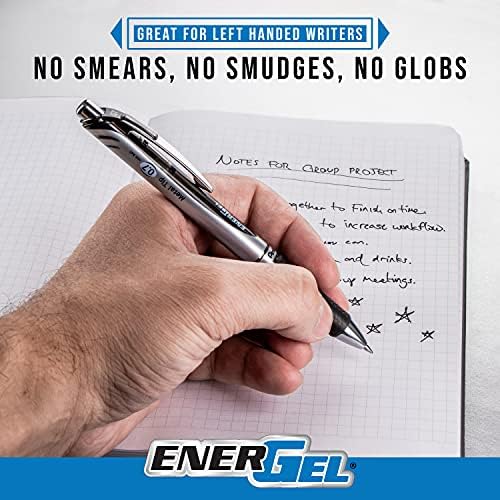 Pentel EnerGel RTX Retractable Liquid Gel Pen, (0.7mm), Medium Line, Metal Tip, Violet Ink, Box of 12 (BL77-V)