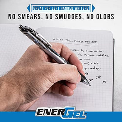 Pentel EnerGel RTX Retractable Liquid Gel Pen, (0.7mm), Medium Line, Metal Tip, Violet Ink, Box of 12 (BL77-V)