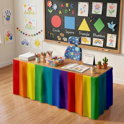 Teacher Desk Skirt for Classroom Ruffle Table Skirt Back to School