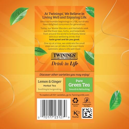 Twinings Honeybush, Mandarin & Orange Herbal Tea Bags, 20 CT Box (1 Pack)