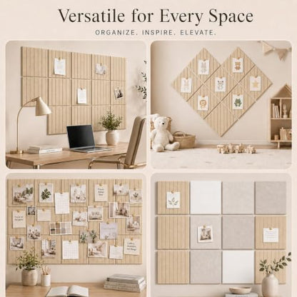 Stripe Felt Bulletin Board Tiles, Cork Board Alternative 48 x 36 in