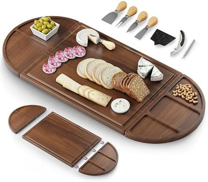 Extra Large Charcuterie Board, 30''x13'' Acacia Cheese Board Set