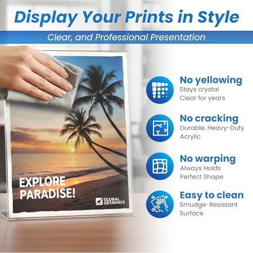 Azar Displays 112738 3.5" W x 3.5" H L-Shaped Acrylic Sign Holder-10pk