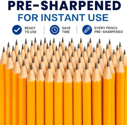 Pre-Sharpened Pencils Bulk Wood-Cased #2 HB Pencils 720 Count 24 Sharpeners