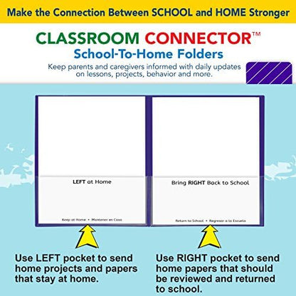 C-Line Classroom Connector School-to-Home Folders, Purple, 25 per Box (32009) (Pack of 6)