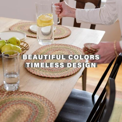 Homespice Azalea Jute Braided Placemats, Rect 13x19 Set of 6