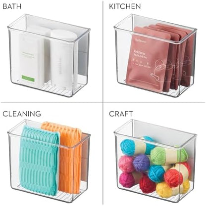 iDesign Magnetic Small Clear Plastic Organizer Bins, 2-Pack