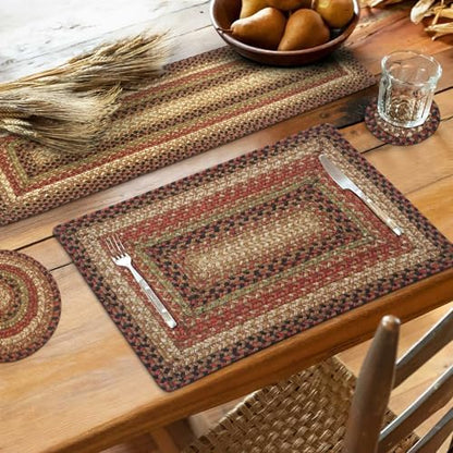 Homespice Gingerbread Braided Coasters for Country Decor, Round 4" Set of 6