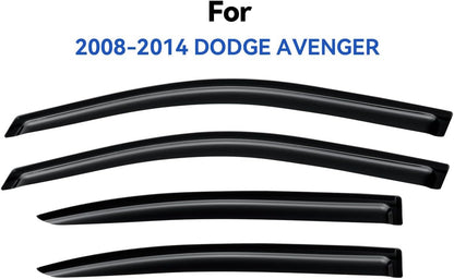 Window Visors Rain Guards Shield for 2008-2014 Dodge Avenger, Out-Channel Window Vent Wind Deflectors Visors Shades for 08-14 Dodge Avenger