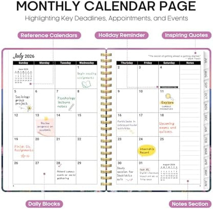 Planner 2026-2027, Monthly & Weekly Jul 2026-Jun 2027 Planner Calendar