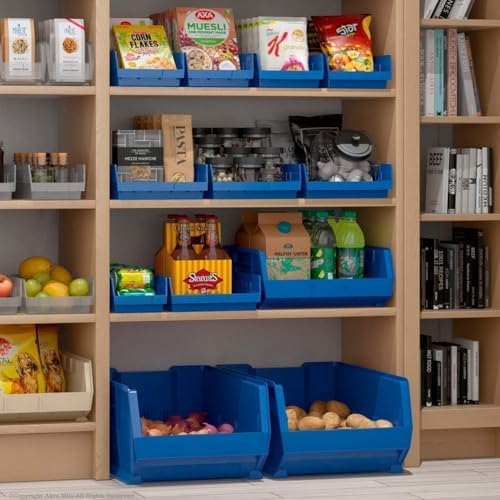 Akro-Mils 30138 Heavy Duty Plastic Shelf Bins, 18"x 6.5"x 4", Clear, 12-Pk