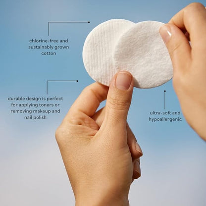 Sky Organics Organic Cotton Rounds for Sensitive Skin, 100% Pure GOTS Certified Organic for Beauty & Personal Care, 100 ct. w Ebook