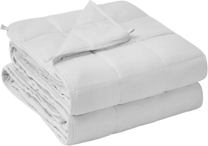 yescool Weighted Blanket for Adults (17 lbs, 60" x 80",White) Cooling Heavy Blanket for Sleeping Perfect for 160-180 lbs, Queen Size Breathable Blanket with Premium Glass Bead, Machine Washable