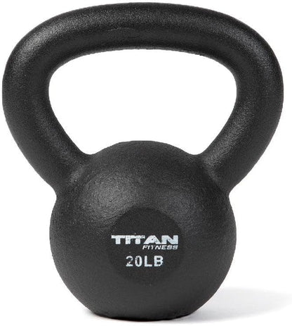 Titan Fitness 20 LB Cast Iron Kettlebell, Single Piece Casting, LB Markings, Full Body Workout