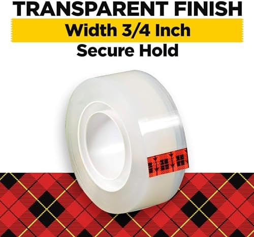 Scotch Transparent Tape, Clear Tape Engineered for Office and Home Use, 1 Inch Core 3/4 in x 1000 in, 3 Boxes (Pack of 2)