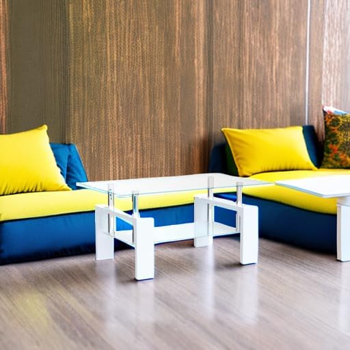 Living Room Rectangle Coffee Table, Tea Table Suitable for Waiting Room, Modern Side Coffee Table with Wooden Leg, Glass Tabletop with Lower Shelf, White 39.5 * 23.5 * 17.5