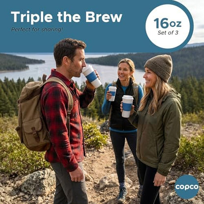 Copco Acadia Travel Mug, 16 Oz - Blue, Set of 3