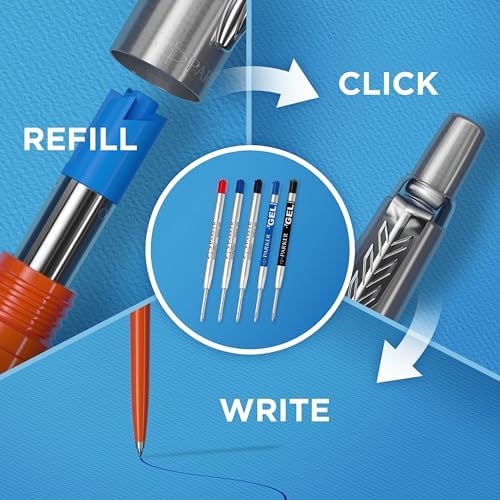 Parker Jotter XL Ballpoint Pen, Primrose Matte Blue with Chrome Trim, Medium Point Blue Ink, Gift Box