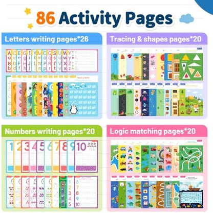 YPLUS Magic Grooved Writing Practice Books for Kids Ages 3-8