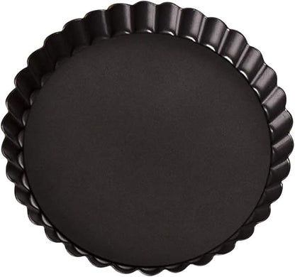 Non-sticks 6 Inches Quiche Tart Pan, Removable Loose Bottom Tart Pie, Round Fluted Tart Tins Baking Pan Mould Tray for Creating Creamy Cheese Cakes, Chocolate Tarts, Fruit Tart Pies