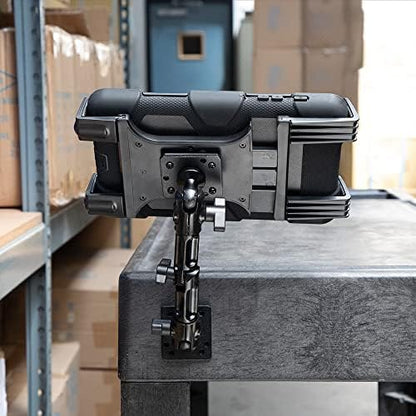 ARKON Mounts - Heavy-Duty Tablet Mount | Secure Drill Base for Cars, Walls, and Tables | Adjustable Arm Ensures Perfect Positioning | Universal Tablet Stand and Holder | Great for iPad Wall Mount