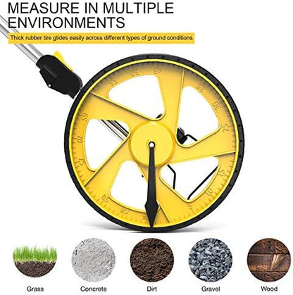 Zozen Measuring Wheel in Feet and Inches, Double Collapsible, Mechanical