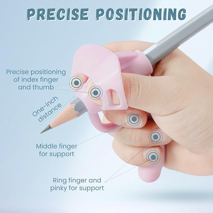Pencil Grips for Kids Handwriting, 2025 New Toddler Pencil Grip Pencil Holder for Kids, Finger Grips for Pencils Practice Writing for Toddlers 2-4 Years, Special Education School Supplies (4)