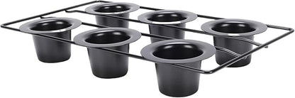 6 Cup Popover Pan, Deep Non Stick Popover Pans, Sturdy Carbon Steel Round Cupcake Pan for Pudding Muffins Baking, Easy to Clean