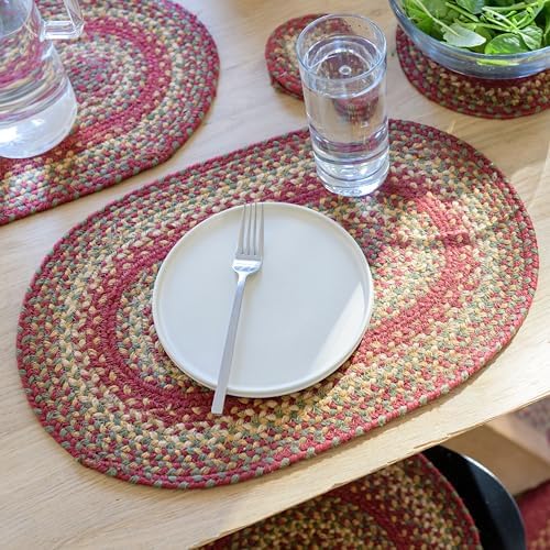 Homespice Cider Barn Jute Braided Placemats, Oval 13x19 Set of 4