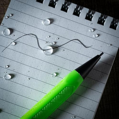 Rite in the Rain Weatherproof Mechanical Pencil, Hi-Viz Green Barrel, 1.3mm Dark Lead, 12 lead refills (No. HV15)
