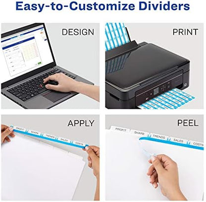 Avery Index Maker Clear Label Dividers, 5-Tab, White, 150 Sets