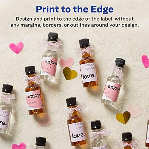 Avery® Printable Durable White Square Labels, Sure Feed® Technology, 1" x 1", Print-to-the-Edge, Waterproof Labels, Laser & Pigment-Based Inkjet Compatible, 1200 Total