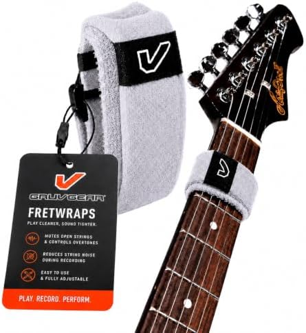 Gruv Gear Fret Wrap & Guitar Mute, Fretwrap for Acoustic, Electric & Bass | String Dampener Recording, Tapping & Practice Accessory (1 Pack, Extra Large Off-White, Fits 7-12 String Bass, Extended