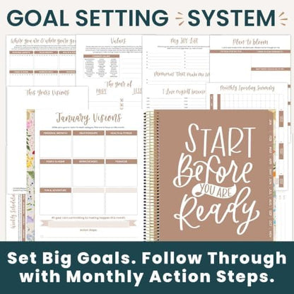 bloom daily planners 2027 Hardcover Goal & Vision Planner (January - December 2027) - Monthly & Weekly Calendar Year Agenda Organizer - 7.5" x 9" - Garden Party