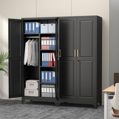 Polup 71" Tall Metal Armoire Wardrobe Closet with Lock